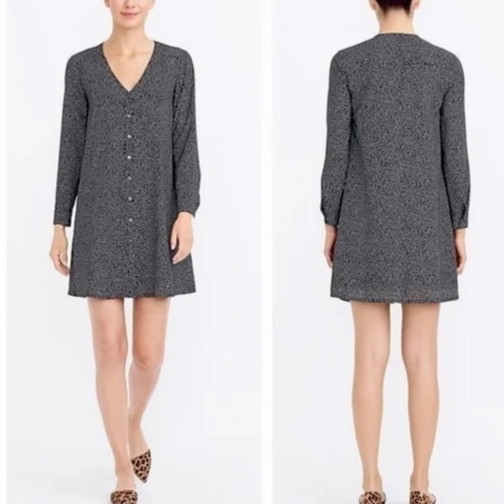 *J. Crew Polka Dot Dress Size XS H0902 Black White